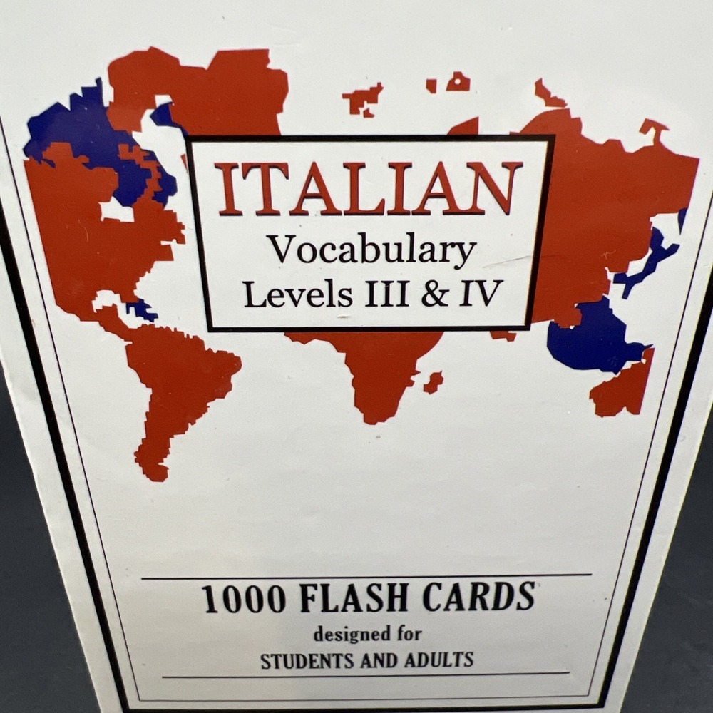 FLASHCARD CO Italian Vocabulary 3 & 4 Flash Cards Academic Study 1000 Card Set - Picture 2 of 9